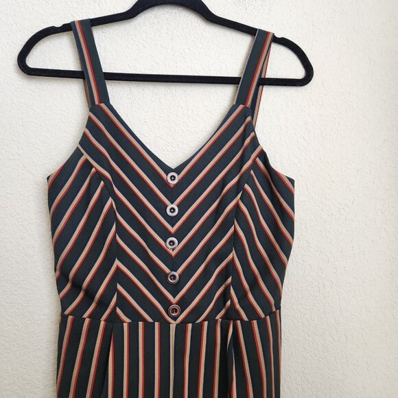 Altar'd State Jumpsuit Womens Small Striped Wide Leg Green Sleeveless - Picture 3 of 15